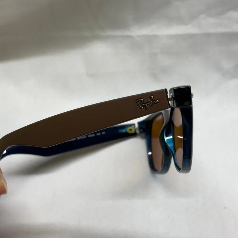 Ray-Ban Used Wayfarer RB2132 Sunglasses Unisex 55mm Blue Brown Good Prescription